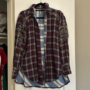Free people embellished flannel